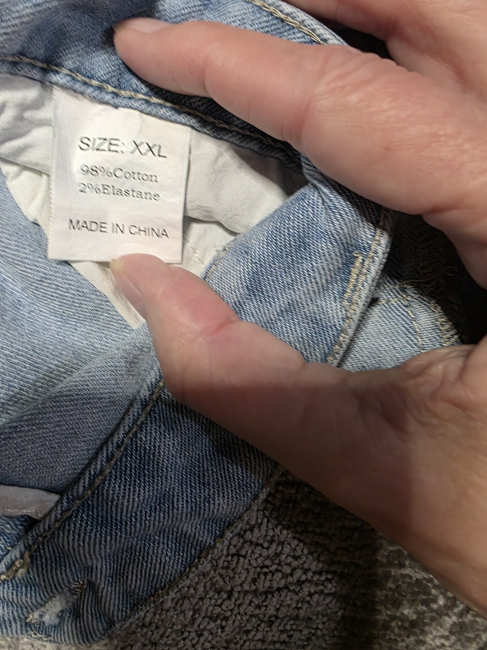 Light Blue Distressed Denim Shorts - Picture 3 of 3